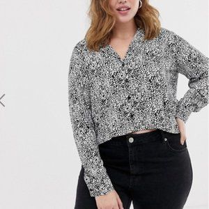 Asos Plus Size Crop Dalmation Print shirt